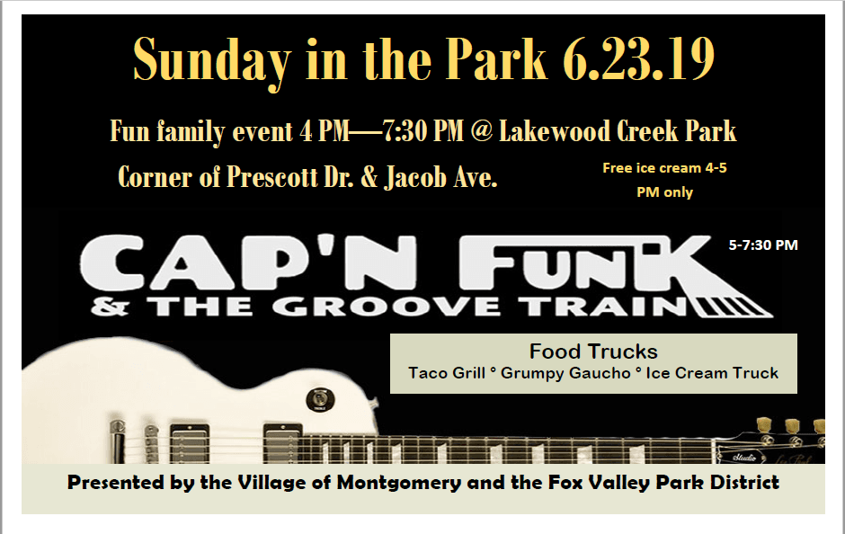 Sunday in the Park flyer 2019