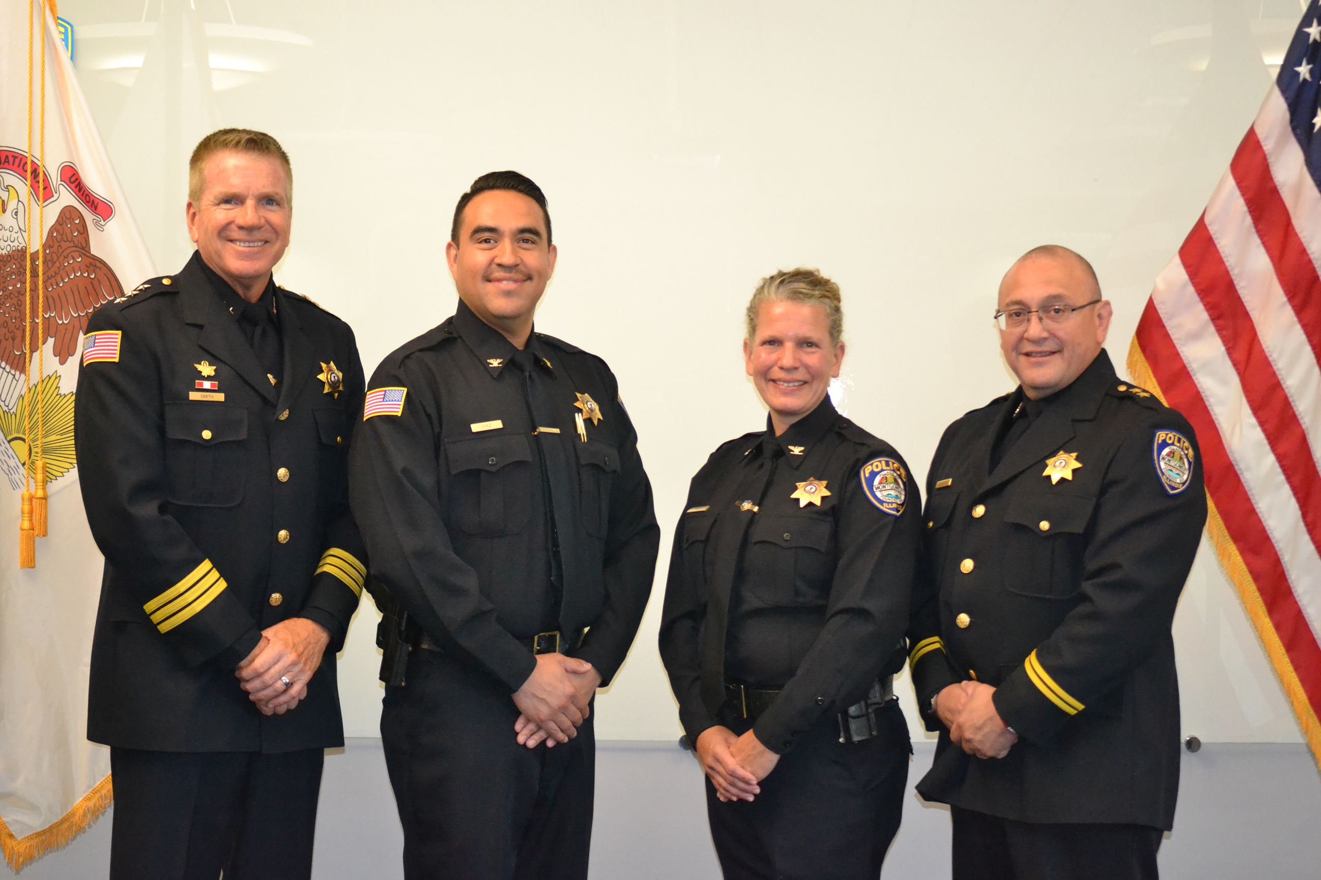 From left to right: Featuring Chief Phillip Smith, Commander Ismael Diaz, Commander Liz Palko and De