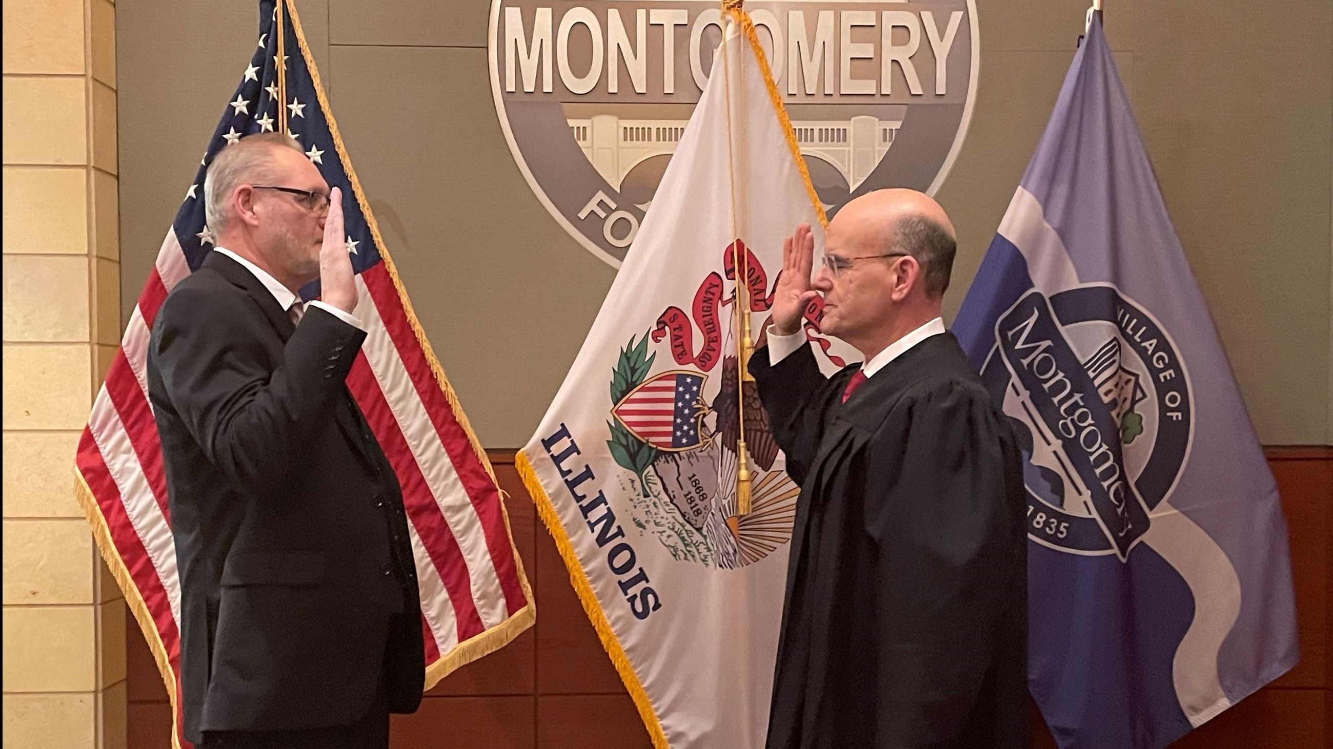 Trustee Brzoska being swore in by Judge Krentz