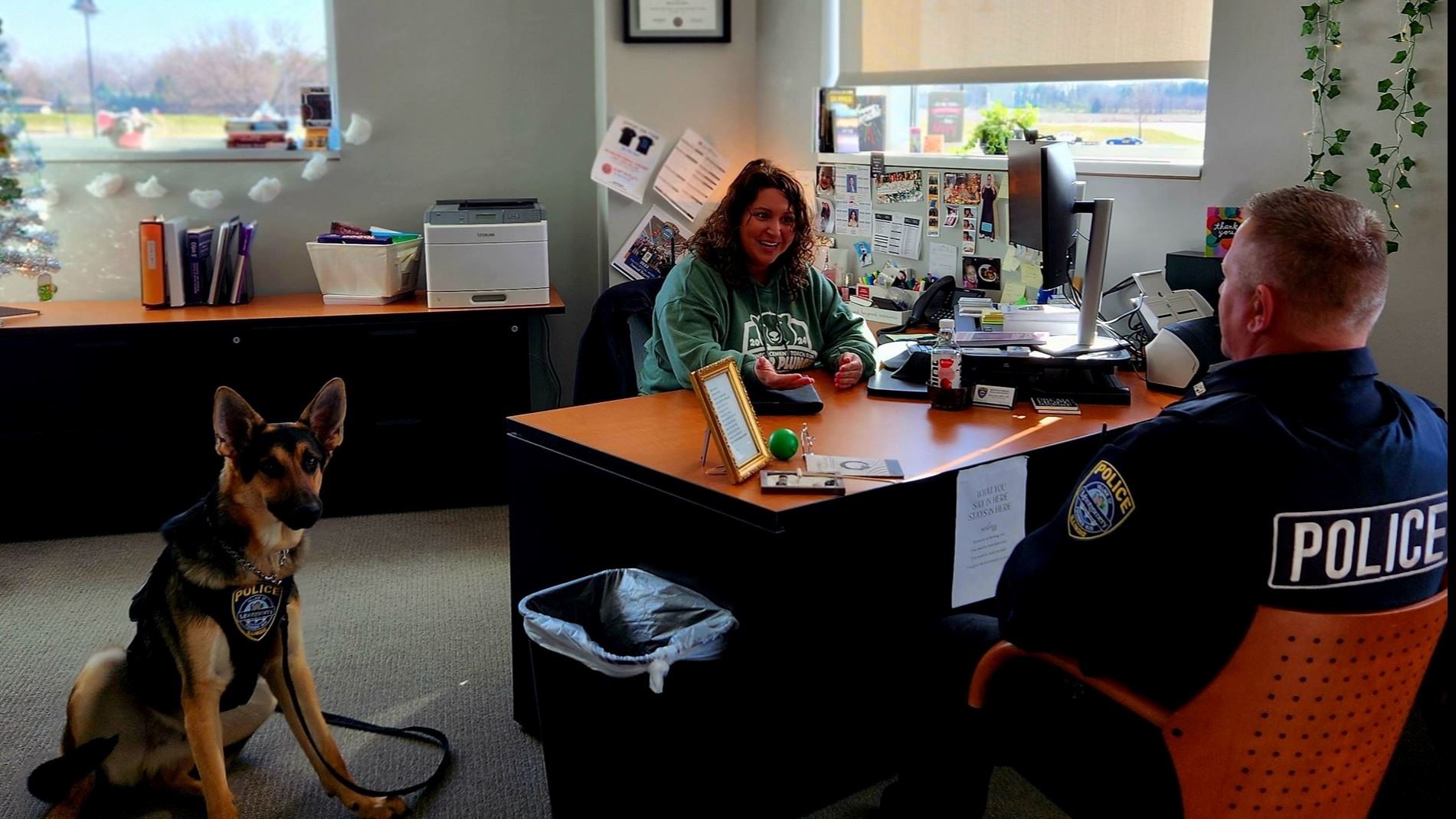 Police Social Worker in her office