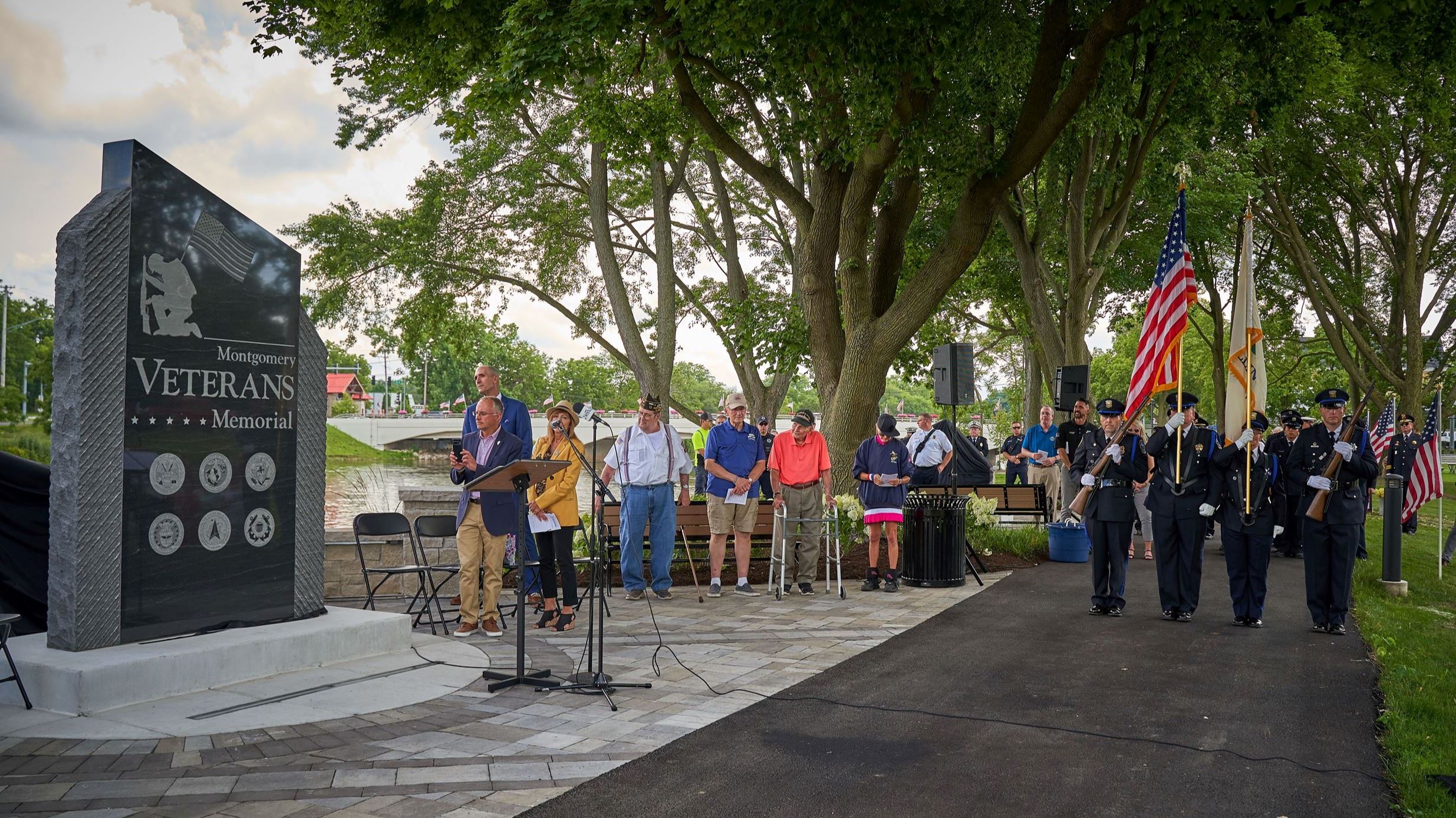 Mayor in Park Near Veterans Memorial