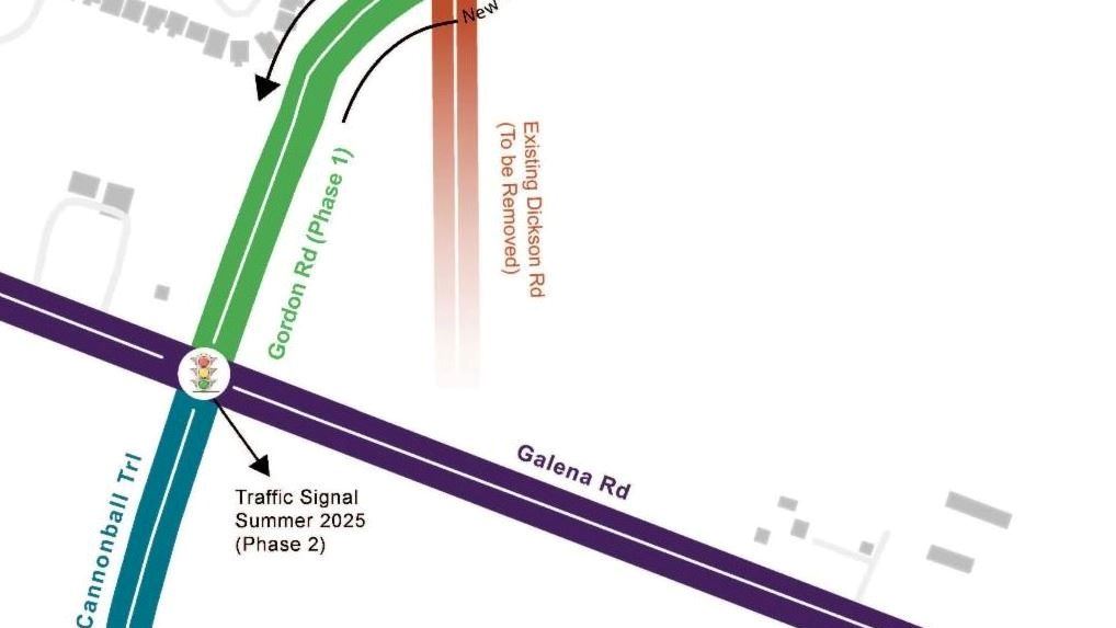 Cannonball and Dickson Realignment Project Map