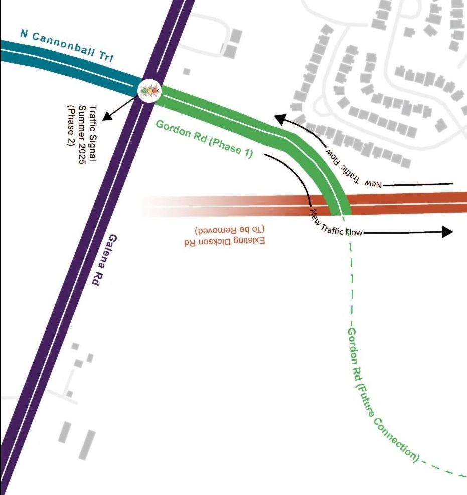 Cannonball and Dickson Realignment Project Map