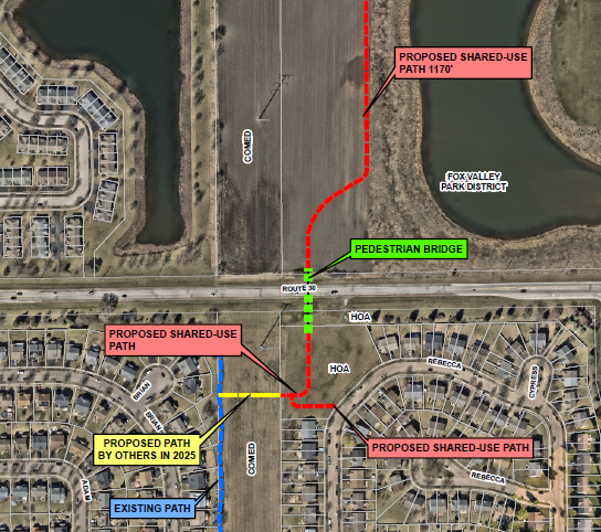 Site Plan for Pedestrian Bridge Rt. 30